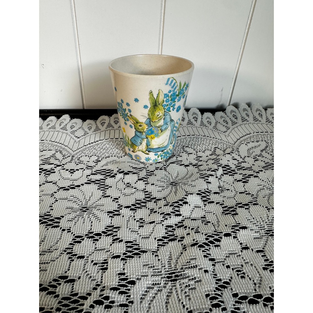 Vintage Peter Rabbit Beatrix Potter Floral Cup / Planter